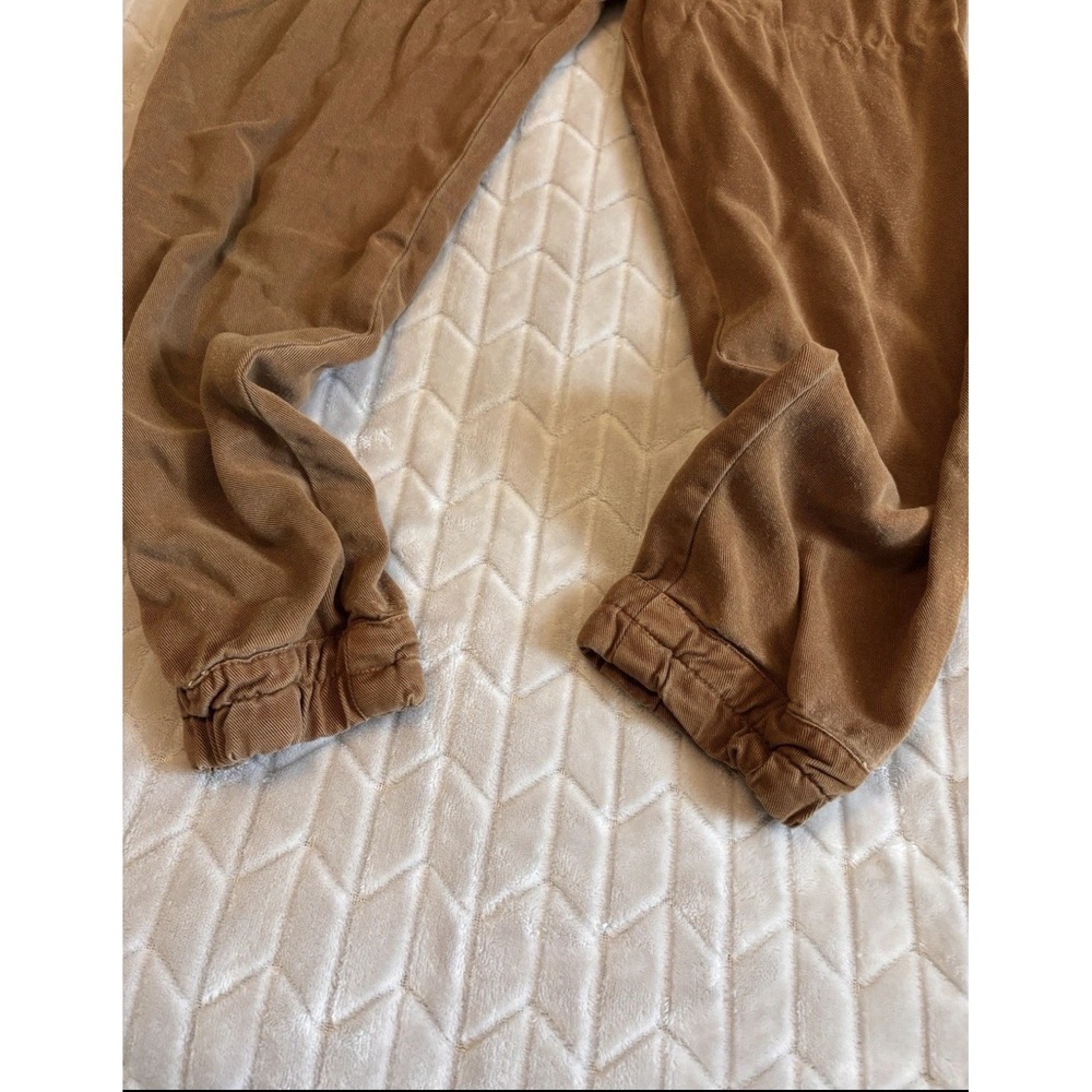 Zara Brown Cargo Pants Women Size M Elastic Waist Jogger Style Casual - Picture 4 of 11